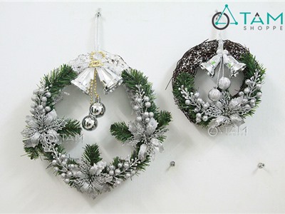 Vòng nguyệt quế Noel handmade vòng dây rừng số 10 màu Bạc